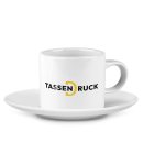 Espresso Tasse aus Keramik - Henkel rund - mit Teller -...