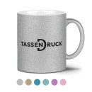 Glitzertasse aus Keramik - 300 ml -  6 Farbt&ouml;ne
