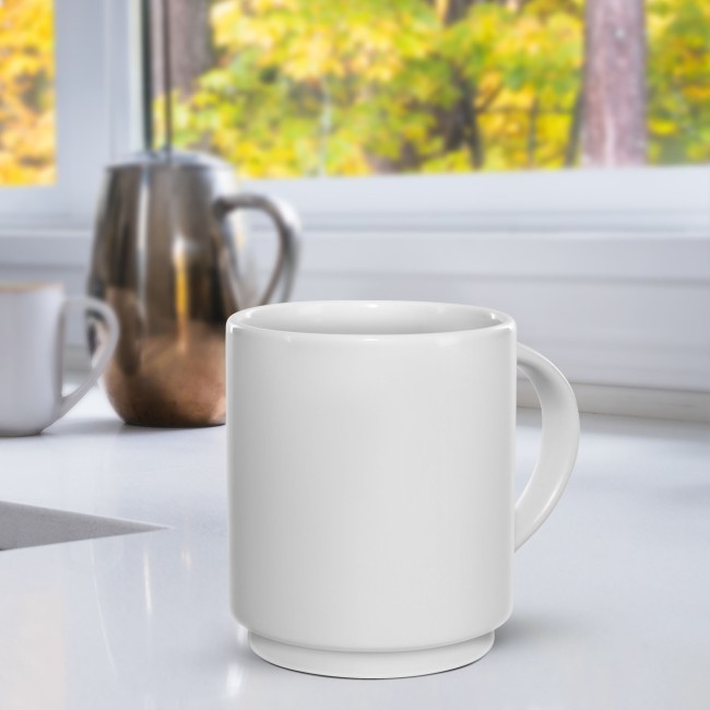 Stapeltasse Krumbach - Keramik wei&szlig; - stapelbar - 270 ml - ohne Druck
