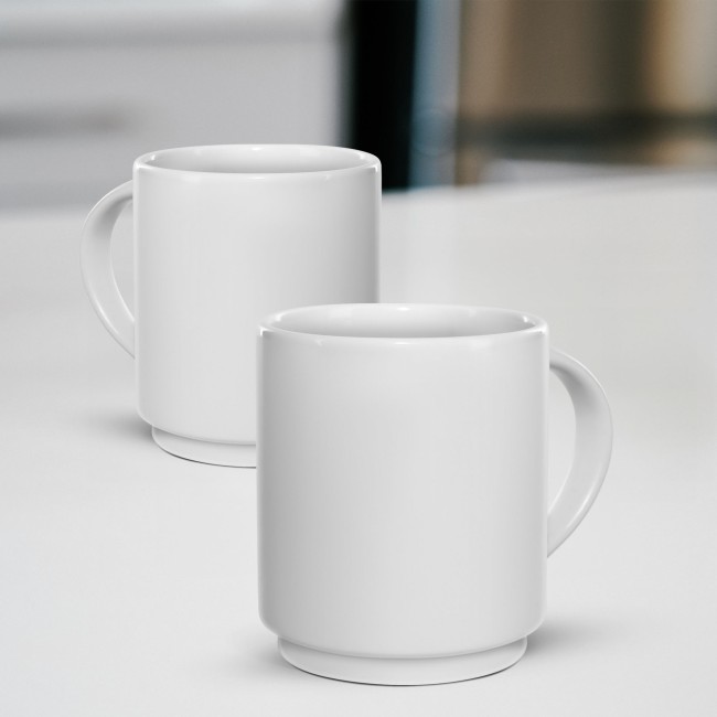 Stapeltasse Krumbach - Keramik wei&szlig; - stapelbar - 270 ml - ohne Druck