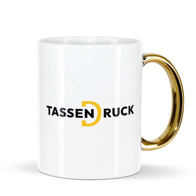 Keramiktasse mit Goldhenkel - 300 ml