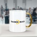 Keramiktasse mit Goldhenkel - 300 ml