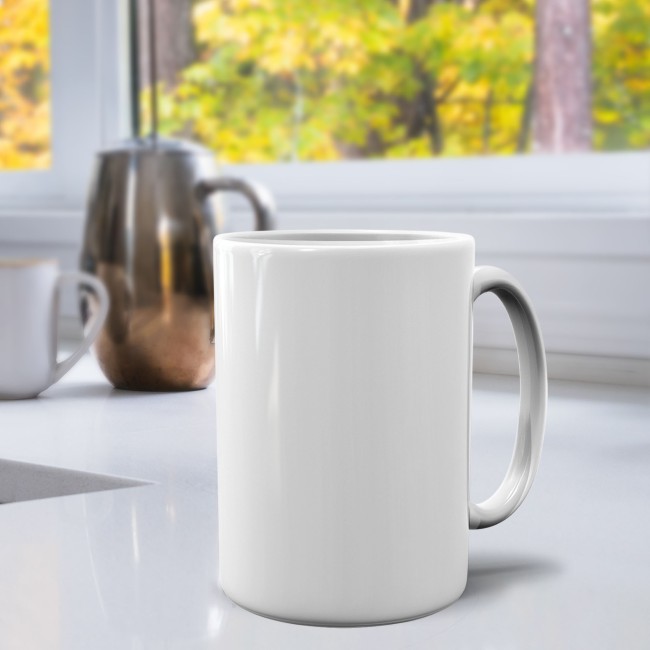 Tasse Jumbo - Keramik - Wei&szlig; - ohne Druck