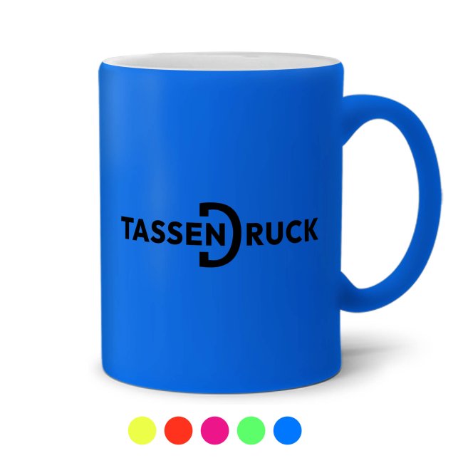 Tasse aus Keramik in Neonfarben - 5 Farbt&ouml;ne - 300 ml