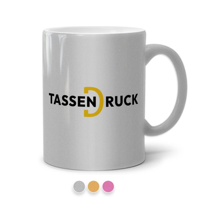 Tasse aus Keramik in Metallicfarben - 3 Farbt&ouml;ne - 300 ml