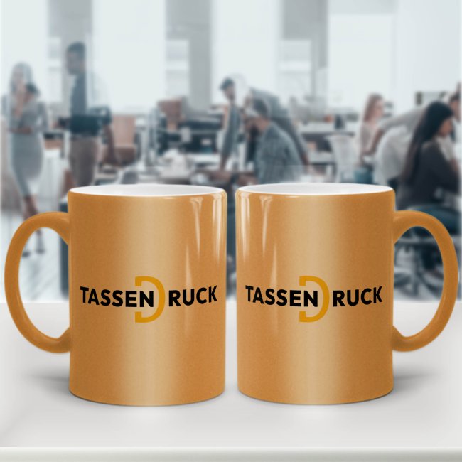 Metallic-Tasse - 300 ml - Gold - inkl. Druck