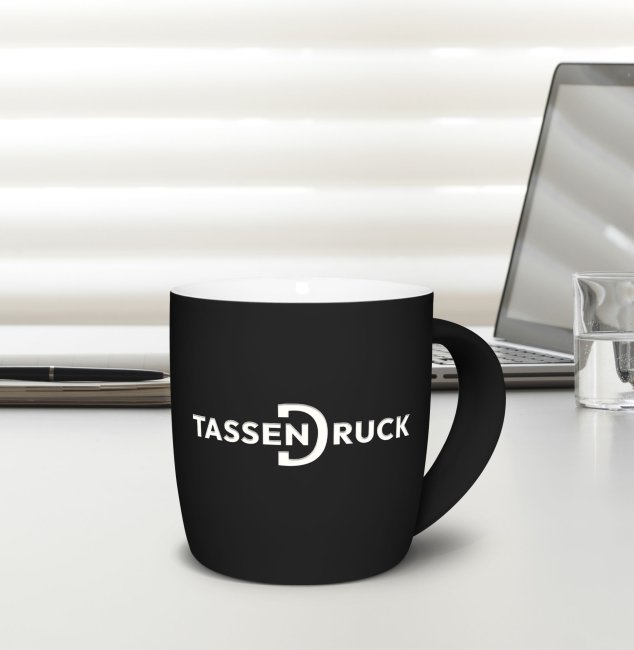 Gummierte Porzellan Tasse zum Gravieren - 300 ml - 4 Farbt&ouml;ne