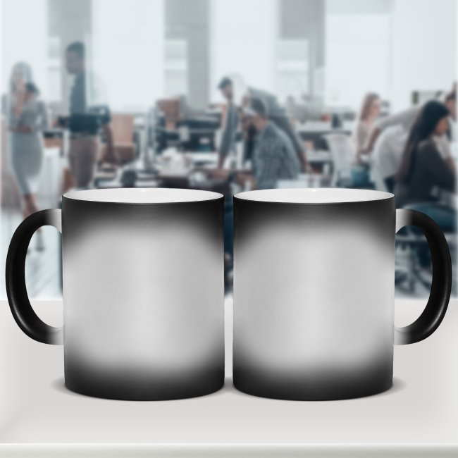 Zaubertasse - Farbwechseltasse - Schwarz - 300 ml - ohne Druck