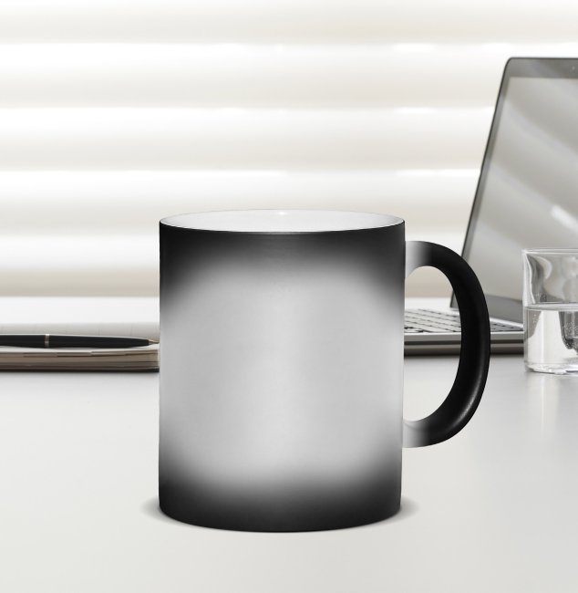 Zaubertasse - Farbwechseltasse - Schwarz - 300 ml - ohne Druck