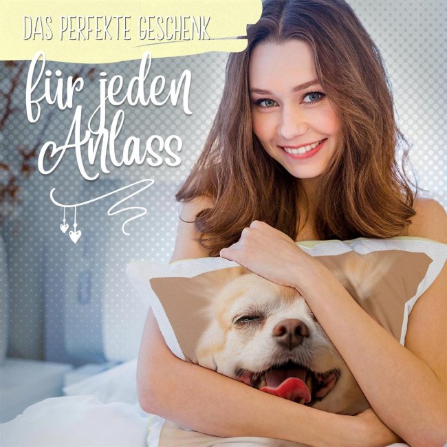 Fotokissen flauschig-weich in verschiedenen Farben R&uuml;ckseite Gelb Flauschig ohne F&uuml;llung