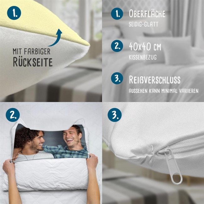 Fotokissen flauschig-weich in verschiedenen Farben R&uuml;ckseite Gelb Flauschig ohne F&uuml;llung