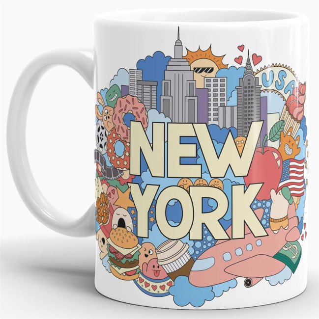 St&auml;dtetasse &quot;New York&quot; Wei&szlig;
