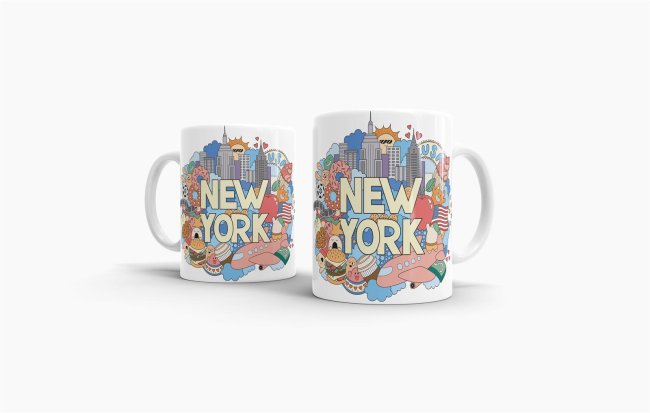 St&auml;dtetasse &quot;New York&quot; Wei&szlig;