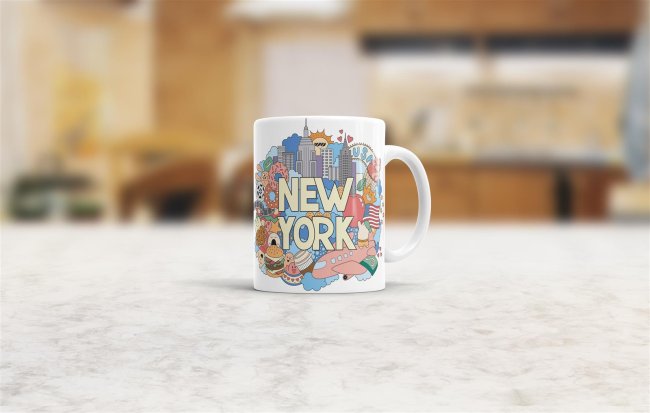 St&auml;dtetasse &quot;New York&quot; Wei&szlig;