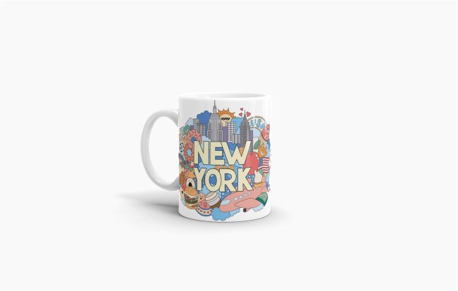 St&auml;dtetasse &quot;New York&quot; Wei&szlig;