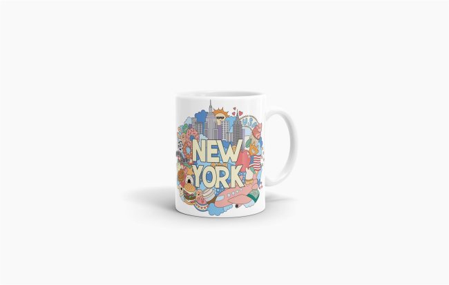 St&auml;dtetasse &quot;New York&quot; Wei&szlig;