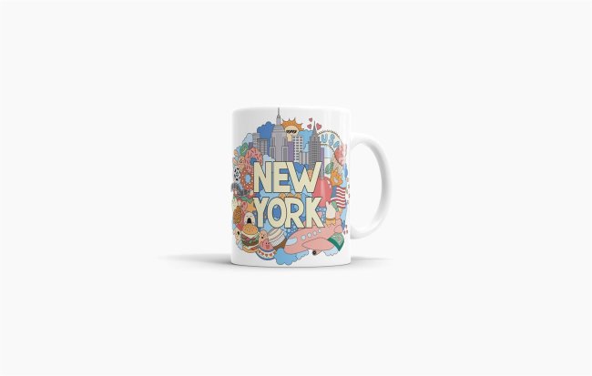 St&auml;dtetasse &quot;New York&quot; Wei&szlig;