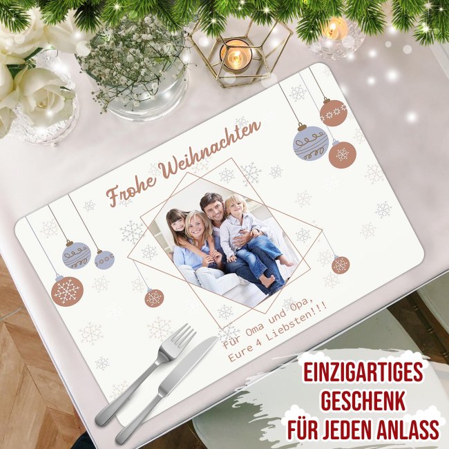 Platzset mit Foto und Wunschtext - Frohe Weihnachten
