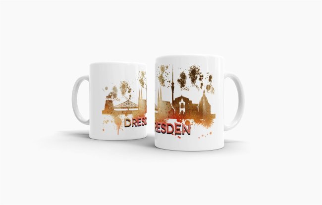 St&auml;dtetasse Dresden Skyline