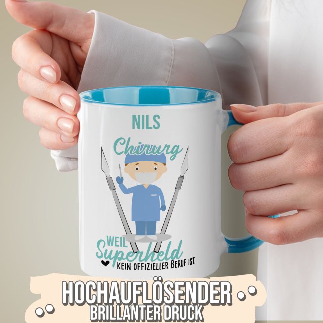 Berufe-Tasse f&uuml;r M&auml;nner - Chirurg - mit Name