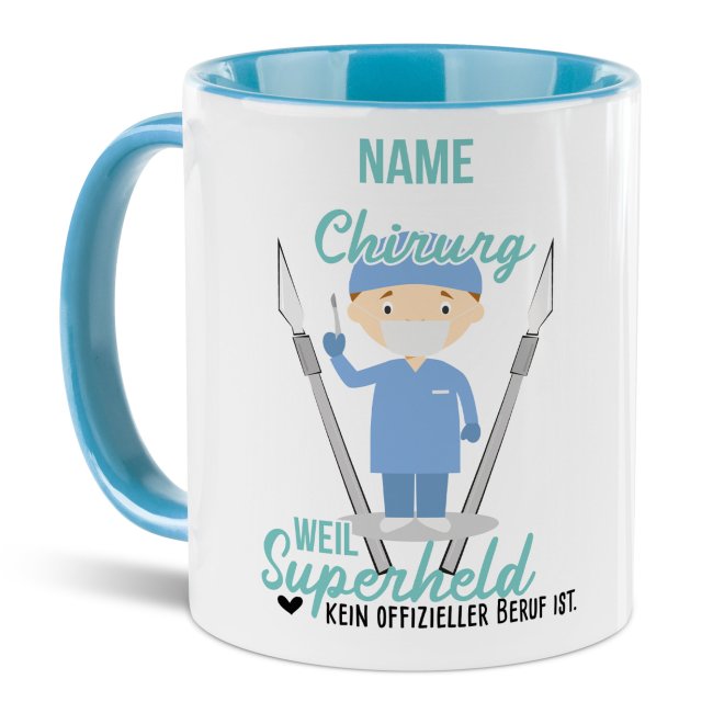 Berufe-Tasse f&uuml;r M&auml;nner - Chirurg - mit Name