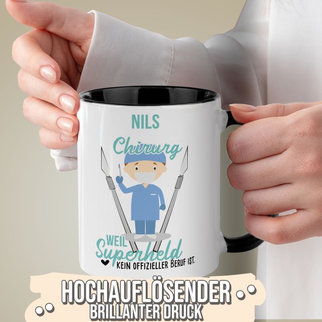 Berufe-Tasse f&uuml;r M&auml;nner - Chirurg - mit Name