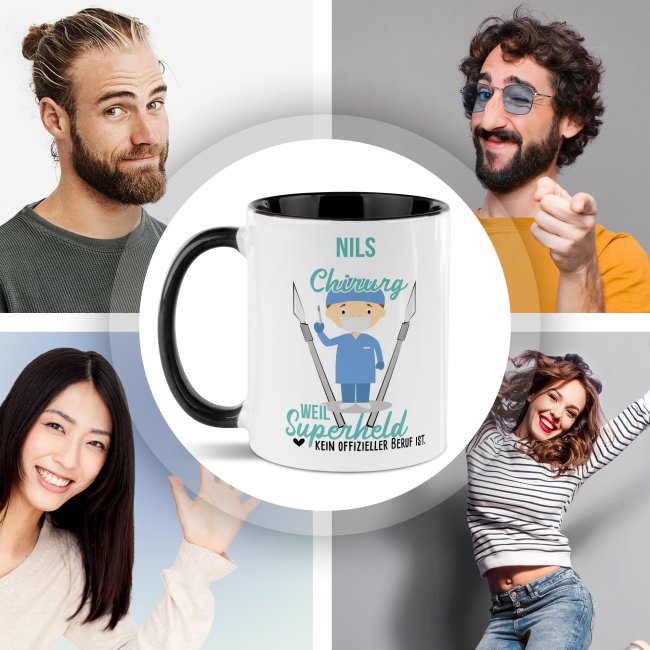 Berufe-Tasse f&uuml;r M&auml;nner - Chirurg - mit Name