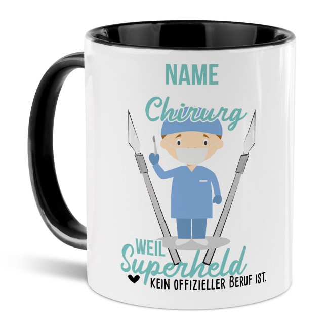 Berufe-Tasse f&uuml;r M&auml;nner - Chirurg - mit Name