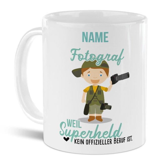 Berufe-Tasse f&uuml;r M&auml;nner - Fotograf - mit Name