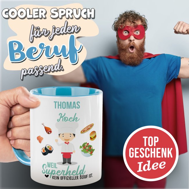 Berufe-Tasse f&uuml;r M&auml;nner - Koch - mit Name
