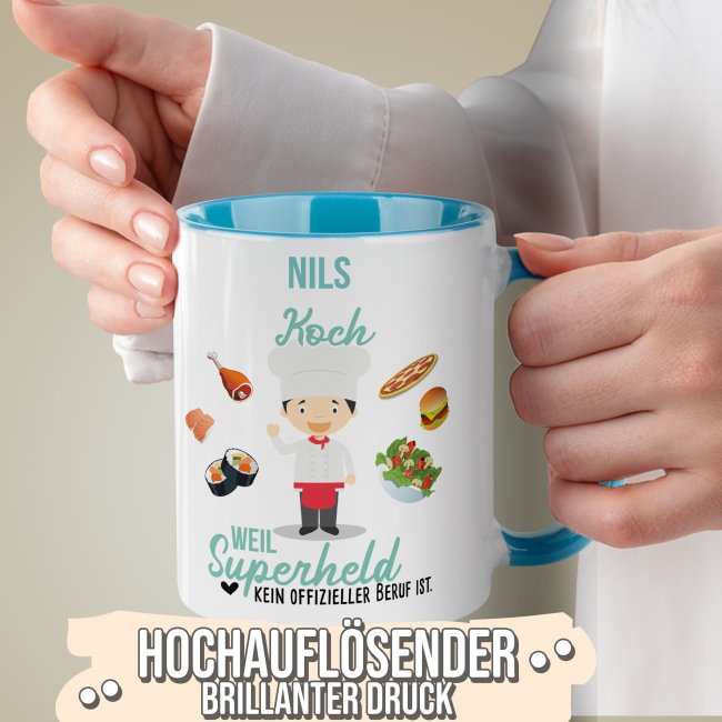 Berufe-Tasse f&uuml;r M&auml;nner - Koch - mit Name