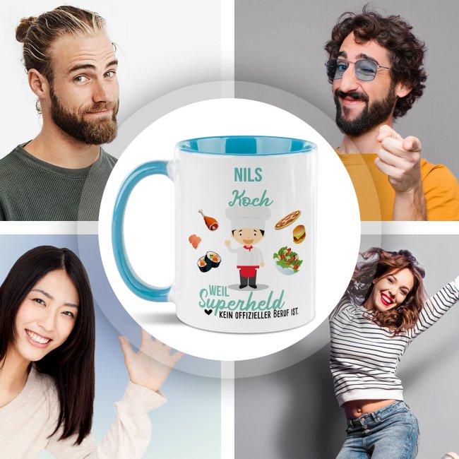 Berufe-Tasse f&uuml;r M&auml;nner - Koch - mit Name