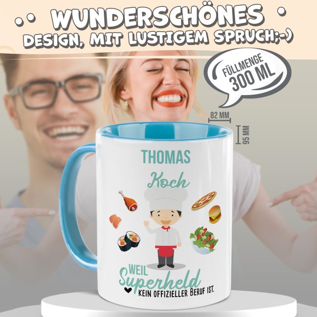Berufe-Tasse f&uuml;r M&auml;nner - Koch - mit Name