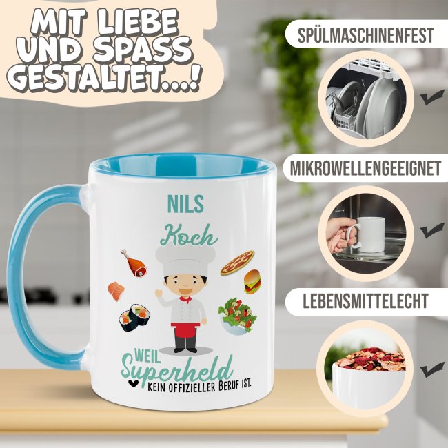 Berufe-Tasse f&uuml;r M&auml;nner - Koch - mit Name