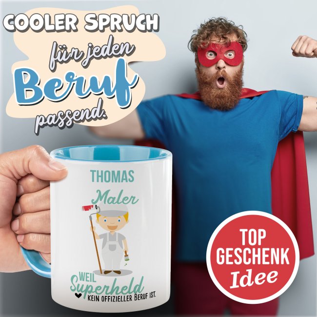Berufe-Tasse f&uuml;r M&auml;nner - Maler - mit Name