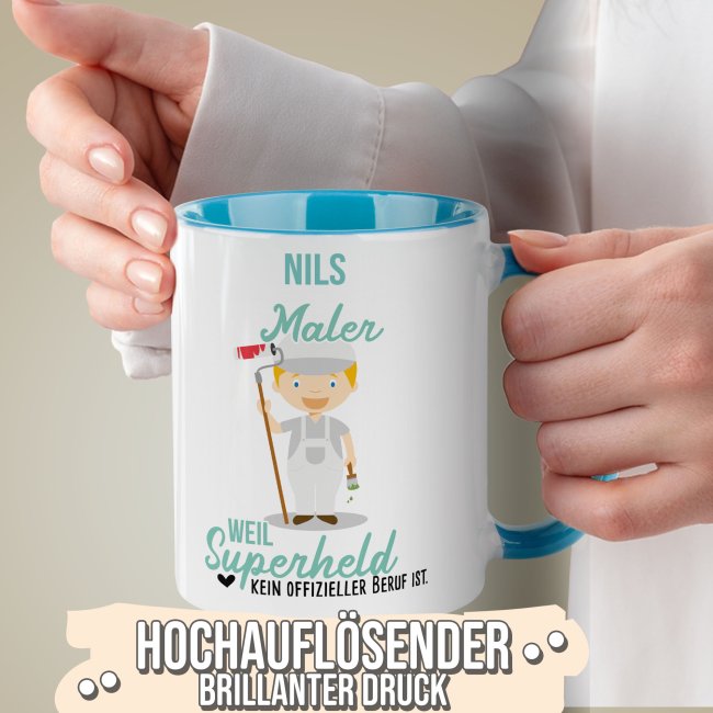 Berufe-Tasse f&uuml;r M&auml;nner - Maler - mit Name