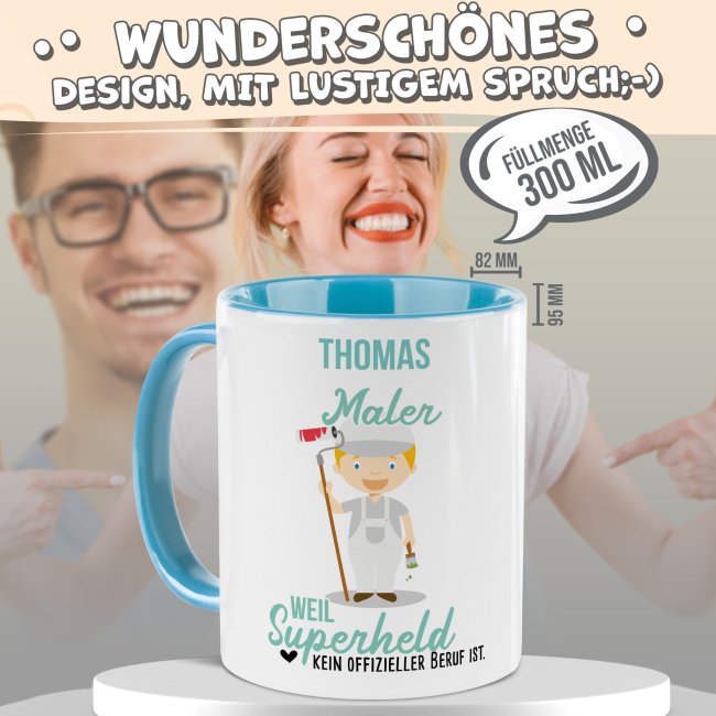 Berufe-Tasse f&uuml;r M&auml;nner - Maler - mit Name