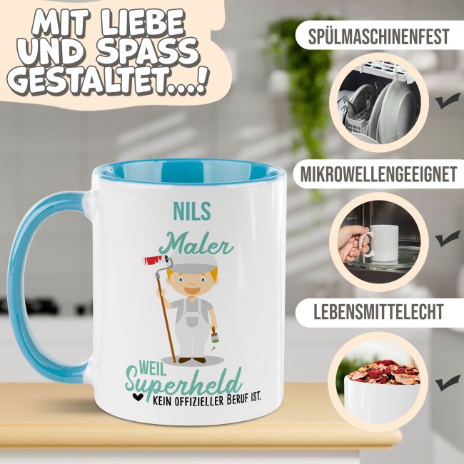 Berufe-Tasse f&uuml;r M&auml;nner - Maler - mit Name