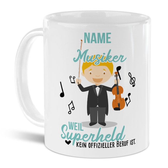 Berufe-Tasse f&uuml;r M&auml;nner - Musiker - mit Name