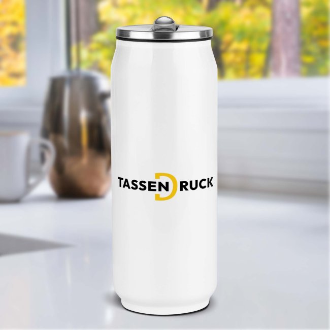 Trinkflasche in Cola-Form mit integriertem Trinkhalm - Wei&szlig; - 420 ml