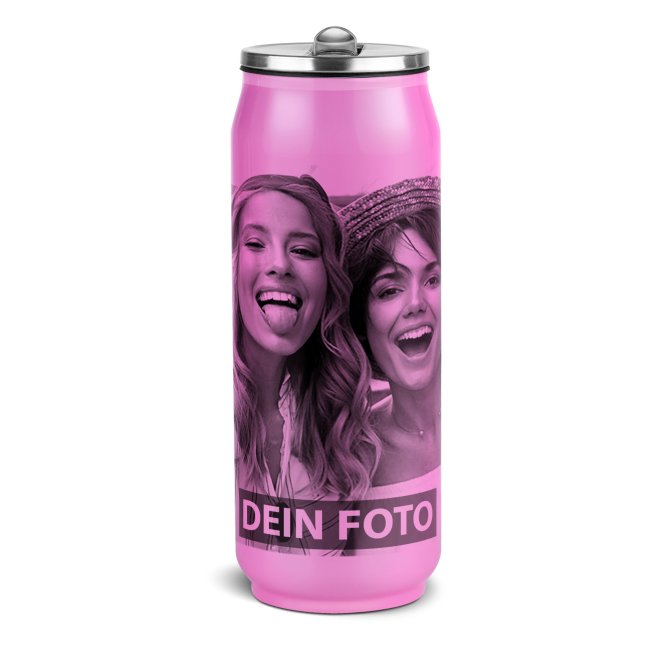 Coladose mit Trinkhalm aus Edelstahl selbst gestalten - 3 Farben - 420 ml