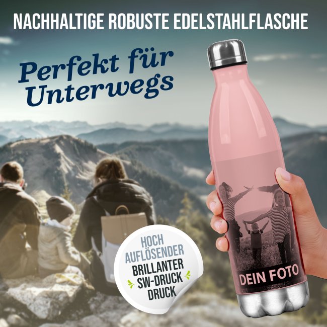 Edelstahl-Trinkflasche - mit Foto und Text selbst gestalten - verschiedene Farben, 500 ml