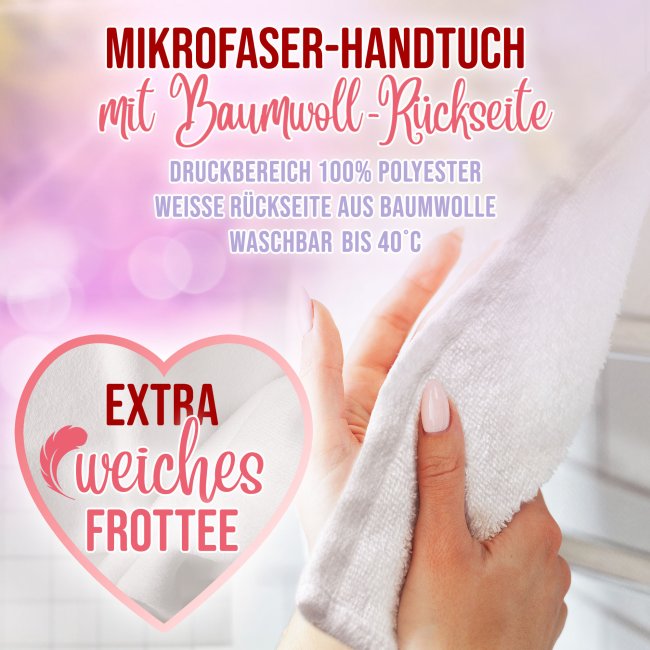 Handtuch personalisieren - Lieblingsmensch - mit Name - Hochformat, 140 x 70 cm, rosa