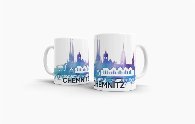 St&auml;dtetasse Chemnitz Skyline