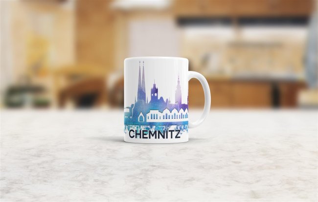 St&auml;dtetasse Chemnitz Skyline
