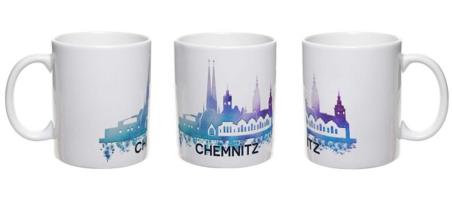St&auml;dtetasse Chemnitz Skyline