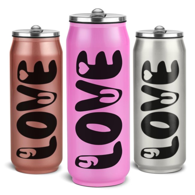 Trinkflasche aus Edelstahl - Love - verschiedene Farben, 420 ml