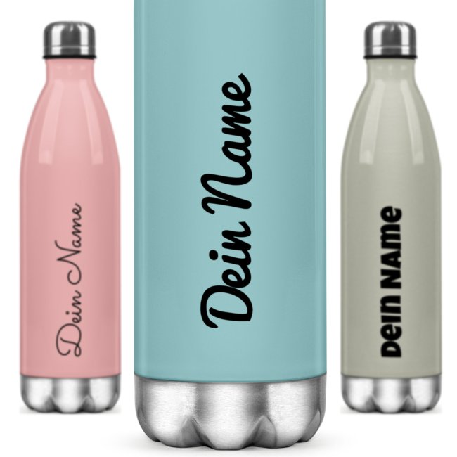 Edelstahl-Trinkflasche - mit Name gestalten - verschiedene Farben, 500 ml