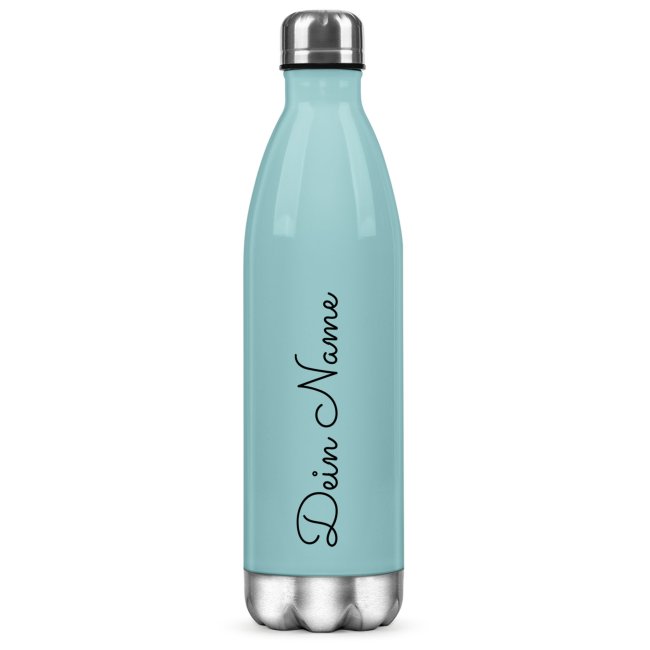 Edelstahl-Trinkflasche - mit Name selbst gestalten - Hellblau, 500 ml