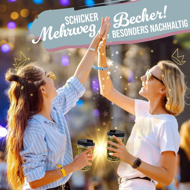 Edelstahlbecher mit Glitzereffekt - 350 ml - Gold